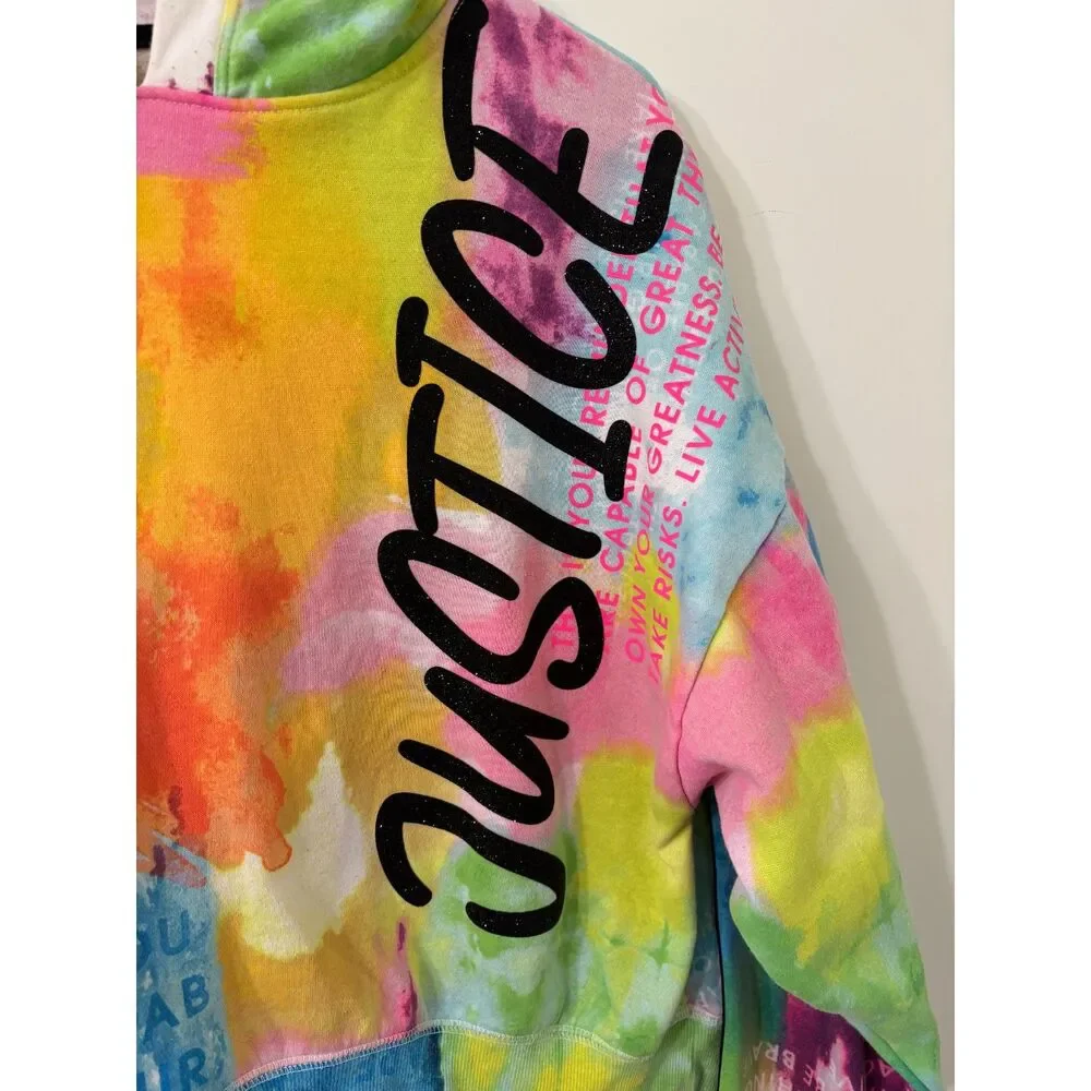 Justice Sport 16P-18P Pastel Tie Dye Cotton Hoodie 